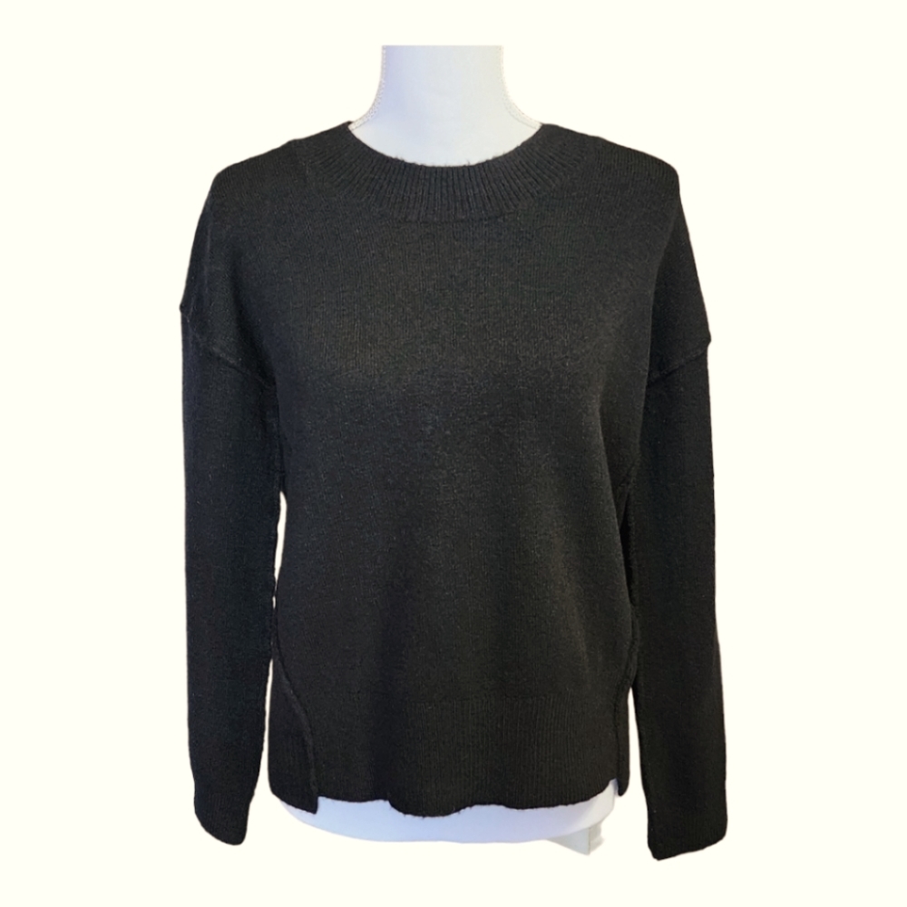Madewell Connection Women's Black Sweater, Crew Neck, Size XS
